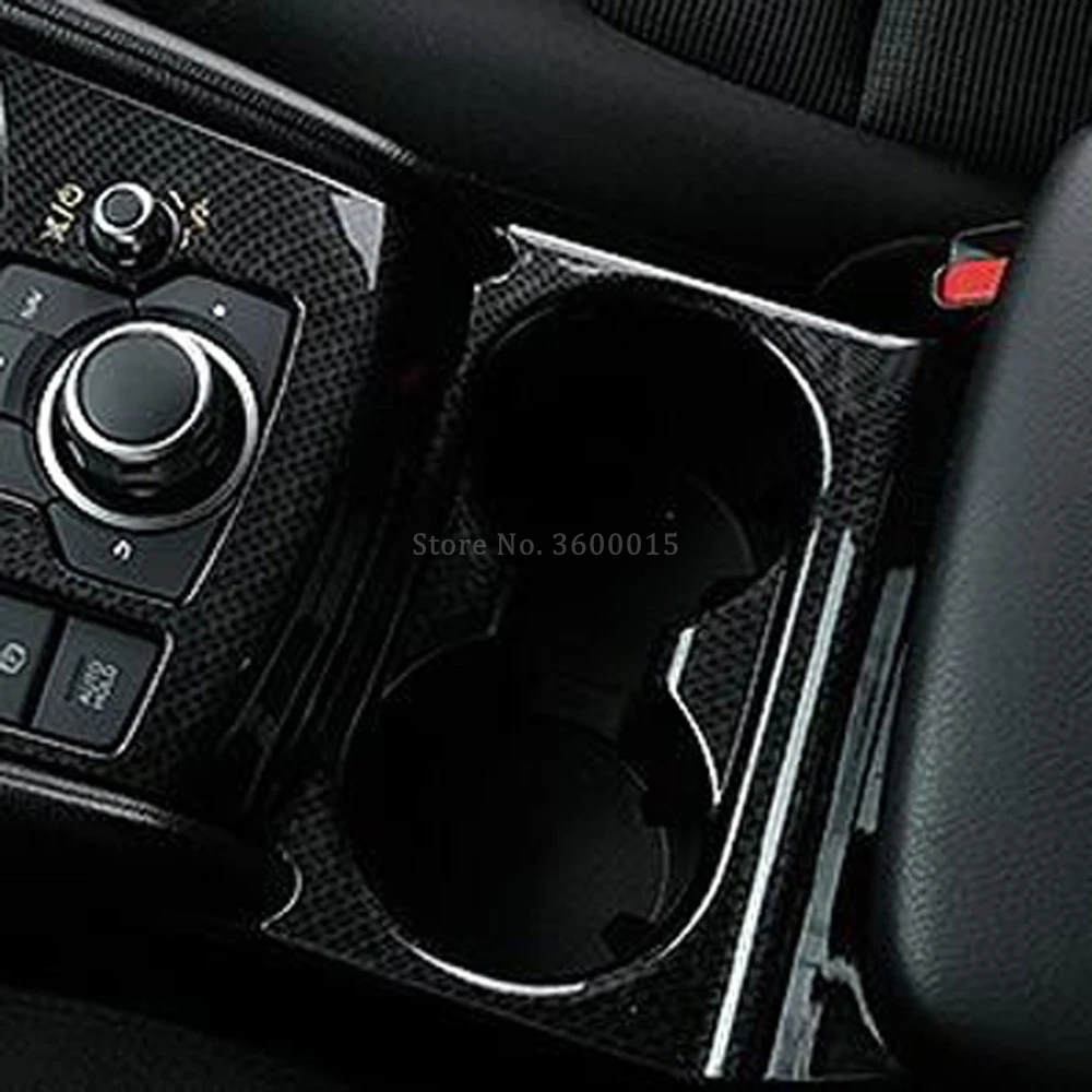 

For Mazda CX5 CX-5 KF 2017 2018 2019 Carbon Fiber Cup Holder Cover Trim Water Bottle Frame Interior Accessories Car Styling