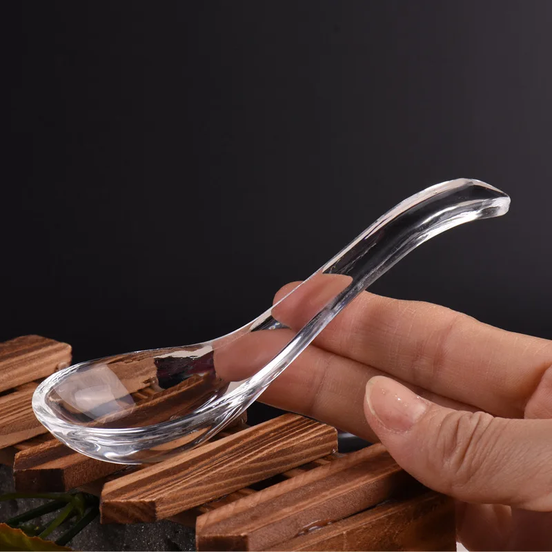 

Crystal Spoon Bird's Nest Scoop Kitchen Products Lead-Free Transparent Glass Soup Spoon Meal Spoon Dessert Spoon