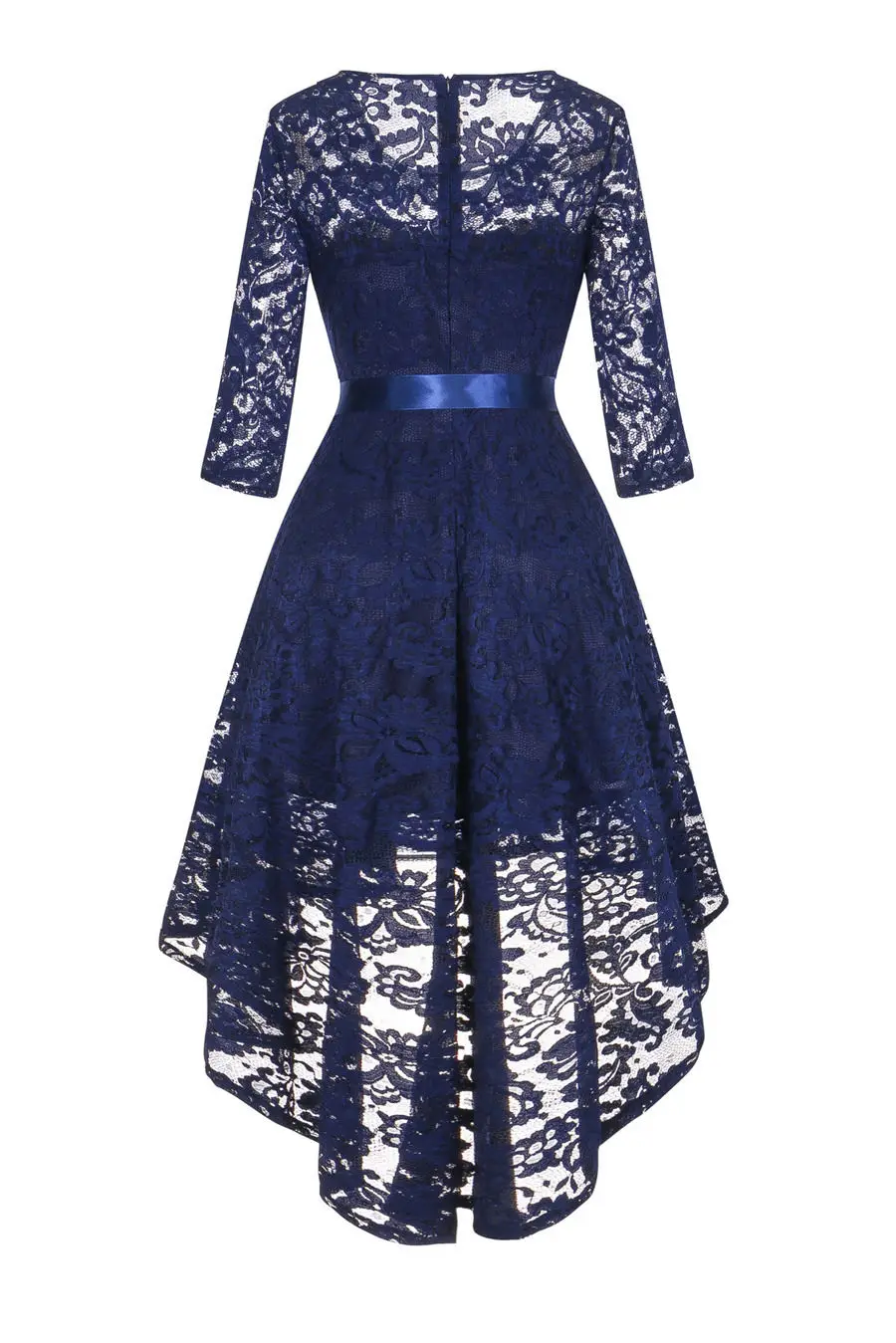 Gladiolus Hot 2018 Autumn Dress Women 34 Sleeve Sexy Lace Hollow Belt Tunic Midi Vintage Dress Evening Cocktail Party Dresses (22)