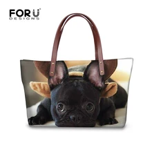 FORUDESIGNS/забавные женские сумки с французским бульдогом, Повседневная Большая женская сумка на плечо, известный бренд, высокое качество, сумка-тоут