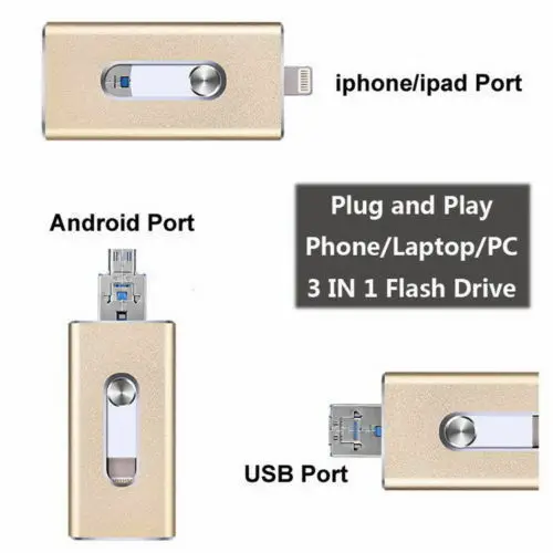 Горячая 3 in1 флэш-накопитель Usb otg 64 gb Флешка 32 gb флэш-накопитель 16 gb Usb Stick 8 gb внешних накопителей для iPhone 5/5S/5c/6/6s/7 Plus