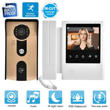 

4.3 Inch Color LCD Touch Button Video Door Phone Doorbell Intercom Entry System door handle lock
