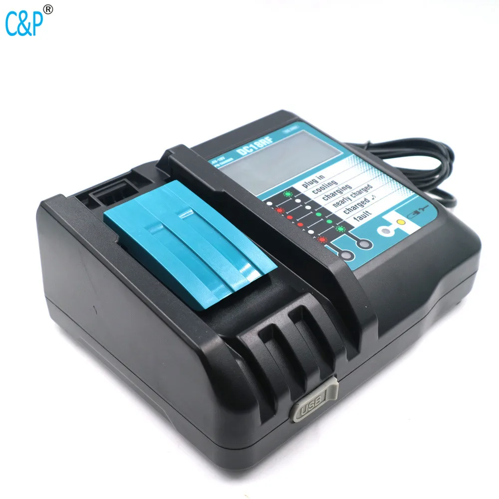 C & P Mak ch07 с usb портом литий ионная аккумуляторная батарея BL1830 BL1840 DC14SA DC18RD DC18RCT 100 240В