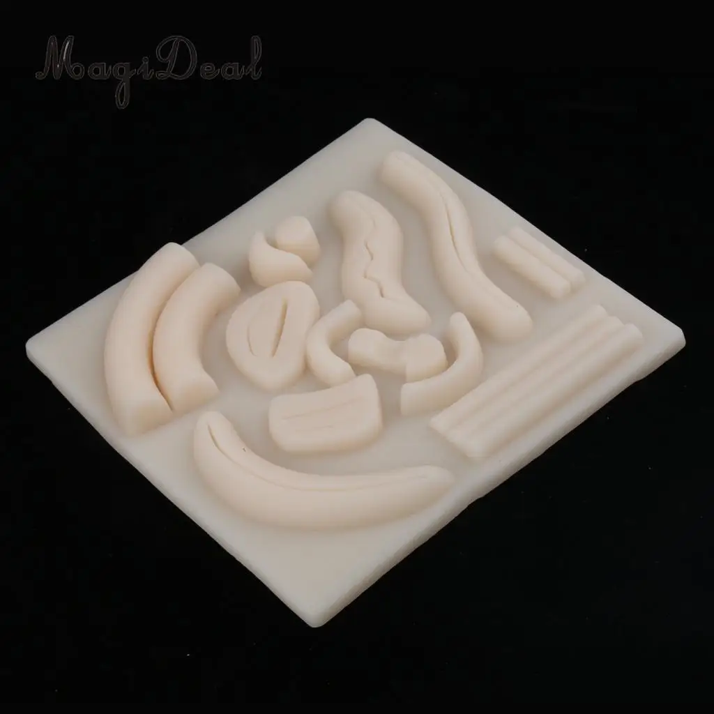 Medical Suture Training Practice Simulation Human Skin Model Pad with Wounds, Teaching Tool