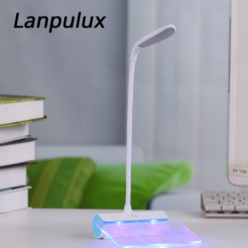 Lanpulux настольная лампа для защиты глаз доска сообщений ночник с ручкой чтения
