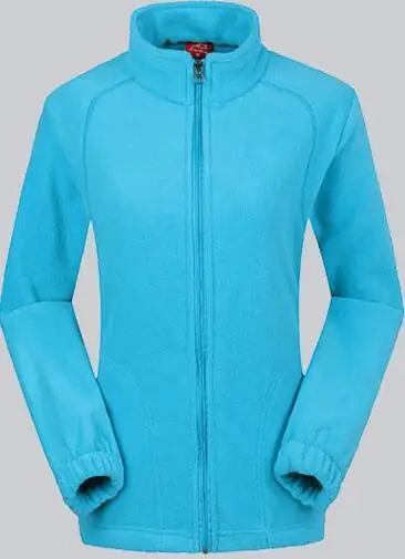 Мужские и женские Зимние флисовые куртки для походов и альпинизма, мужские и женские спортивные куртки для кемпинга, теплая комфортная куртка для пар, горное пальто - Цвет: Women Sky blue