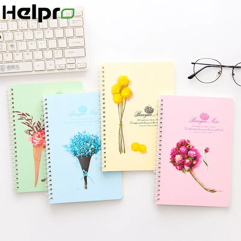 Helpro нарисованный мультфильм блокнот милый кролик цветы катушки книги Стикеры