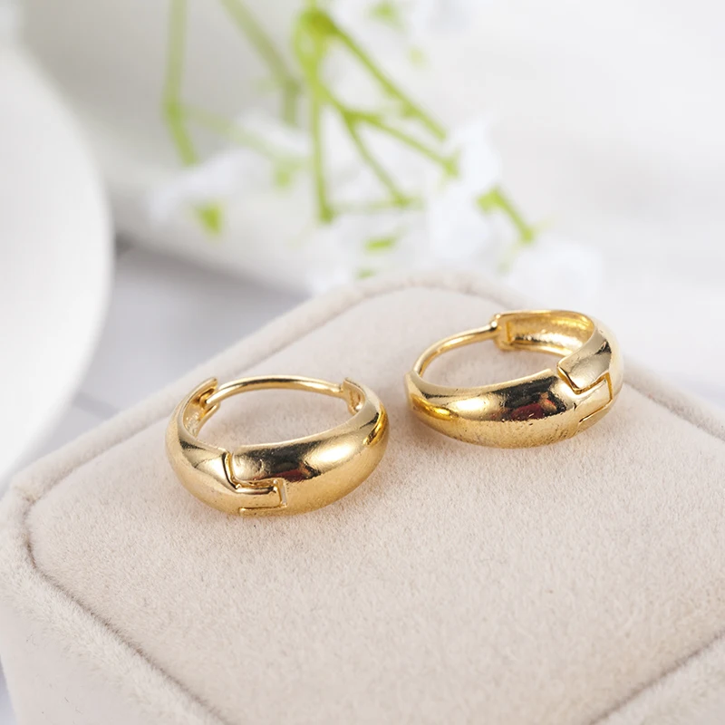 

Cute Women Jewelry Hoops Smooth Plated Gold Filled Thin Circle Loop Earrings Ear Female Temperament Earrings Boucle D'oreille