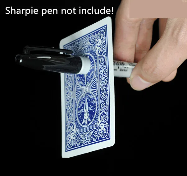 Sharpie через карты Волшебные трюки сцена крупным планом магический реквизит