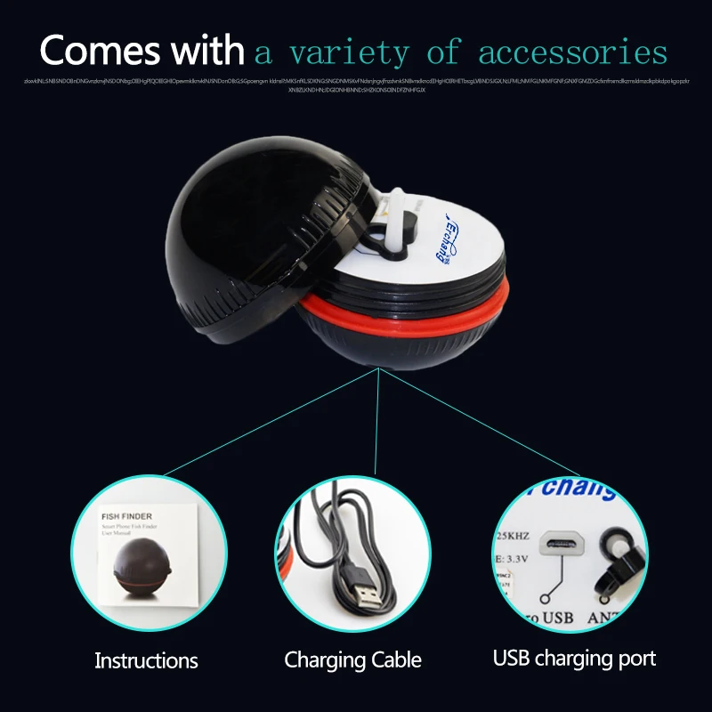  Erchang Fish Finder Portable Wireless Sonar Sensor Transducer Detector Fish Finder Bluetooth Echo S