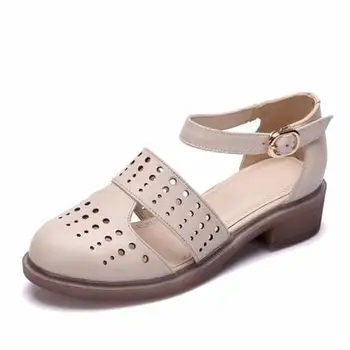 

Nice Brand Women Sandals Female Handmade Genuine Leather Women Comfortable Flat Shoes Sandals Gladiator Women Summer Shoes S115