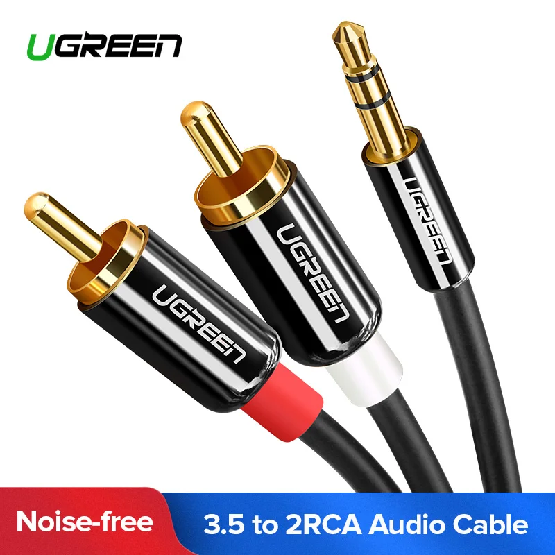 Ugreen RCA Cable 2RCA to 3.5 Audio Cable RCA 3.5mm Jack RCA AUX Cable