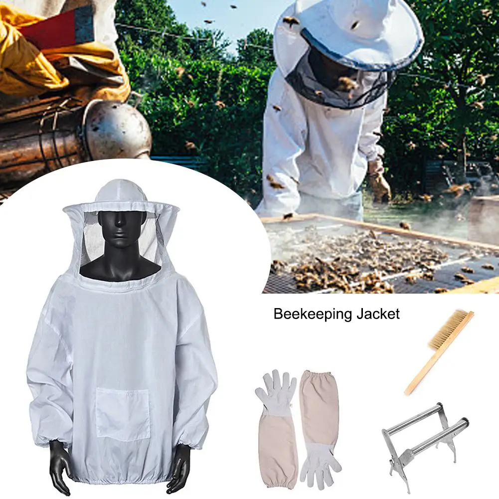 Профессиональная защита от пчел куртка костюм с вуалью куртка пчеловода перчатки пчела щетка для улья коробка с пчелами клип оборудование для пчеловодов