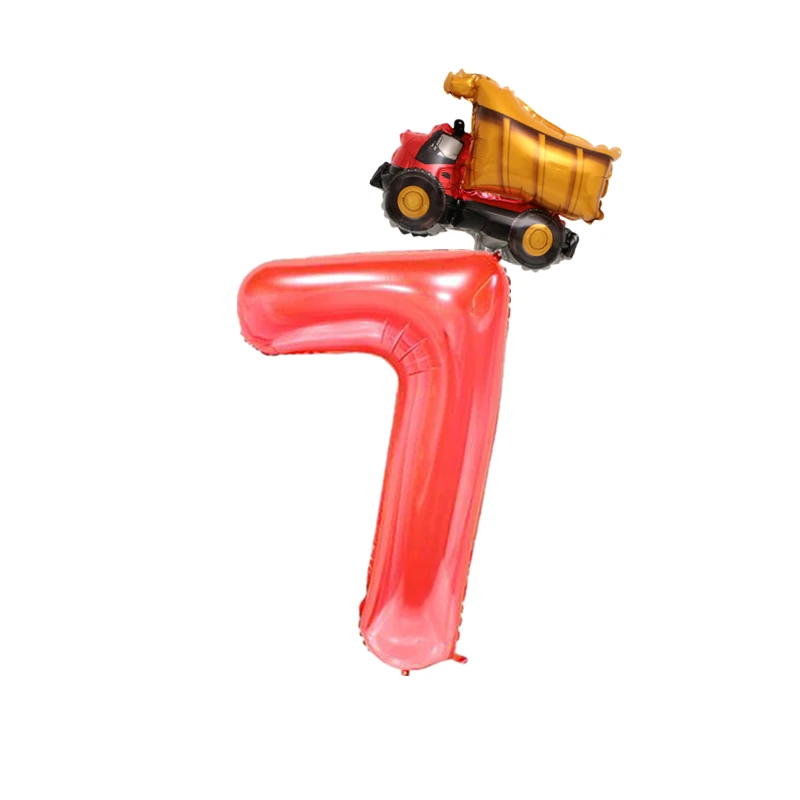 2 шт. мини самолет пожарная машина фольги Воздушные шары 32 дюйма Красный номер воздушные шары 1 2 3 4 5 6 7 8 9 лет День рождения украшения детские игрушки - Цвет: truck 7