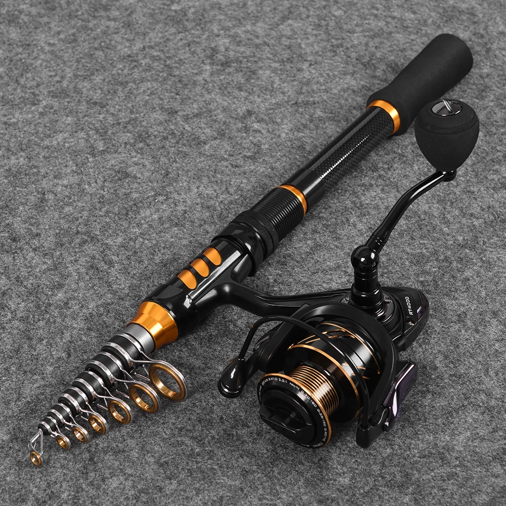 Kits de Pesca Haste de Liga de Alumínio de Fibra de Carbono Vara de Pesca e Molinete Carretel de Pesca Telescópica Molinete Pesca Grupo - 1.8 2.1 2.4 m 1.5 9 High Quality Esporte e Lazer
