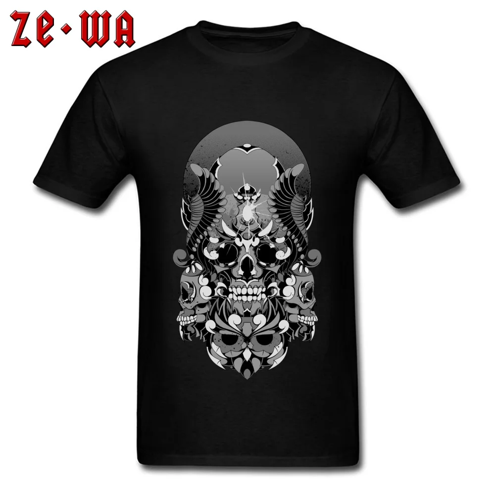 Geek Skull Owl Statue Man Top T-shirts Funny Mother Day Short Sleeve Crew Neck 100% Cotton Tops Tees Design Tops T Shirt Skull Owl Statue black