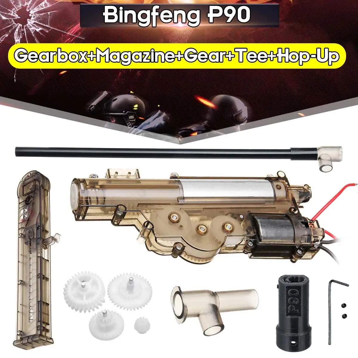 For Gearboxs Magzine Original Material Nylon For Bingfeng P90 Water Game Gel Ball Blasters Toy Guns Replacement Accessories