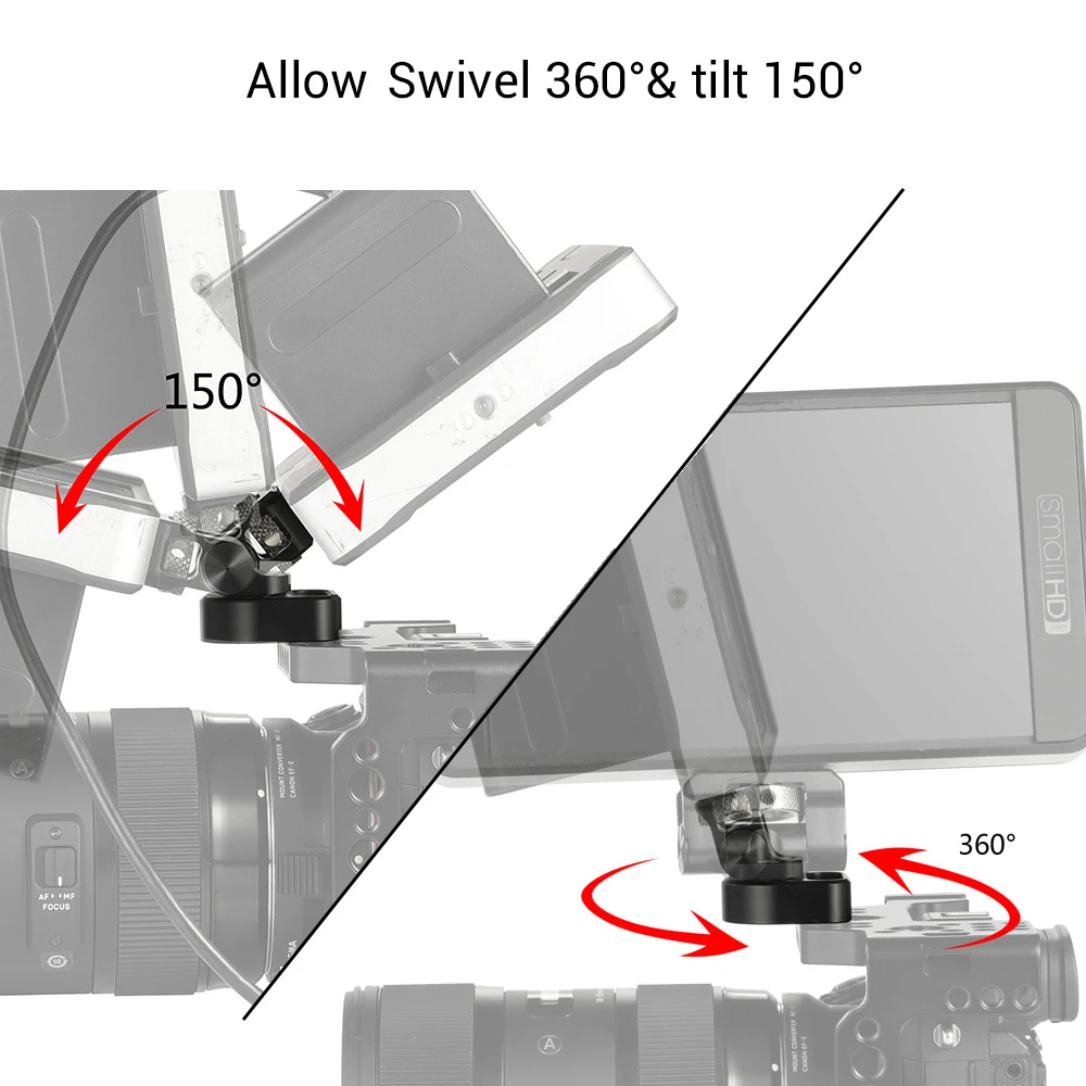 SmallRig Universal DSLR Camera EVF Holder Monitor Mount Swivel 360 degree & tilt 150 degree allow f