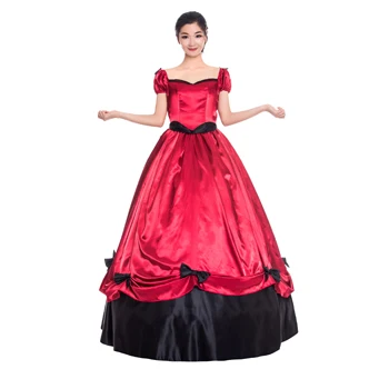 Красное готическое платье принцессы Лолиты Marie Antoinette Ренессанс платье принцессы бальное платье Reaction одежда театральные костюмы - Цвет: image color