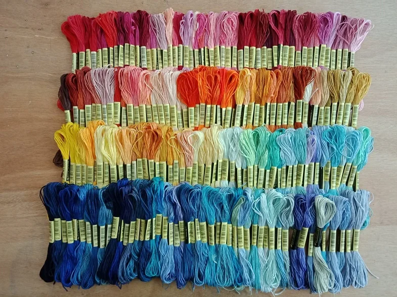 50 piecse  threads Cross Stitch Floss Thread 8 meters  Long 6 Strands   Cross Stitch  threads   Floss Skein Embroidery  thread