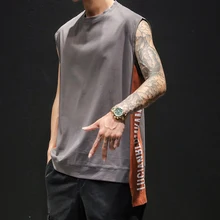 Летние модные мужские майки повседневные модная мужская одежда Топ хип-хоп футболки с буквенным принтом