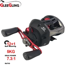 GLEEGLING 7,3: 1 Ratio12+ 1 BB приманка литая Рыболовная катушка односторонняя муфта baitcasing Катушка левая/правая Рыболовная катушка Магнитная Pesca