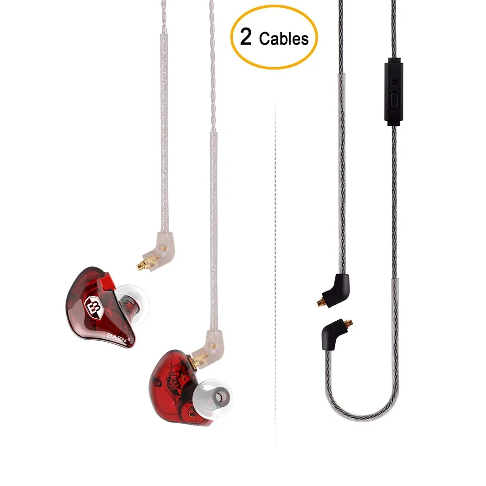 

BASN Bsinger+LUX Dual Drivers Singer Earphones with MMCX Detachable Cables, Noise-Isolating in-Ear Monitor with Mic and Remote