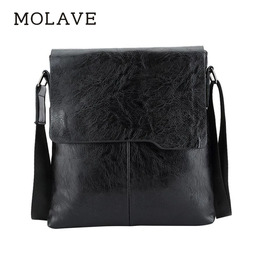 Koop MOLAVE Handtas mannen tas Solid mannen bag pu leer Beroemde Gloednieuwe Mode Lederen Messenger Bags Mannelijke Cross Body Handtas Jan10