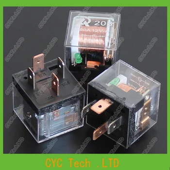 

5pcs 12V 40A 4Pin High Power Transparent Car/Auto Waterproof Relay with LED light for Car Modification