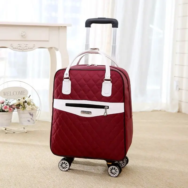 Women Travel Luggage Suitcase handbag girls Cabin Waterproof Oxford Rolling Trolley suitcase Lady Carry-Ons wheels Drag bag spinner luggage