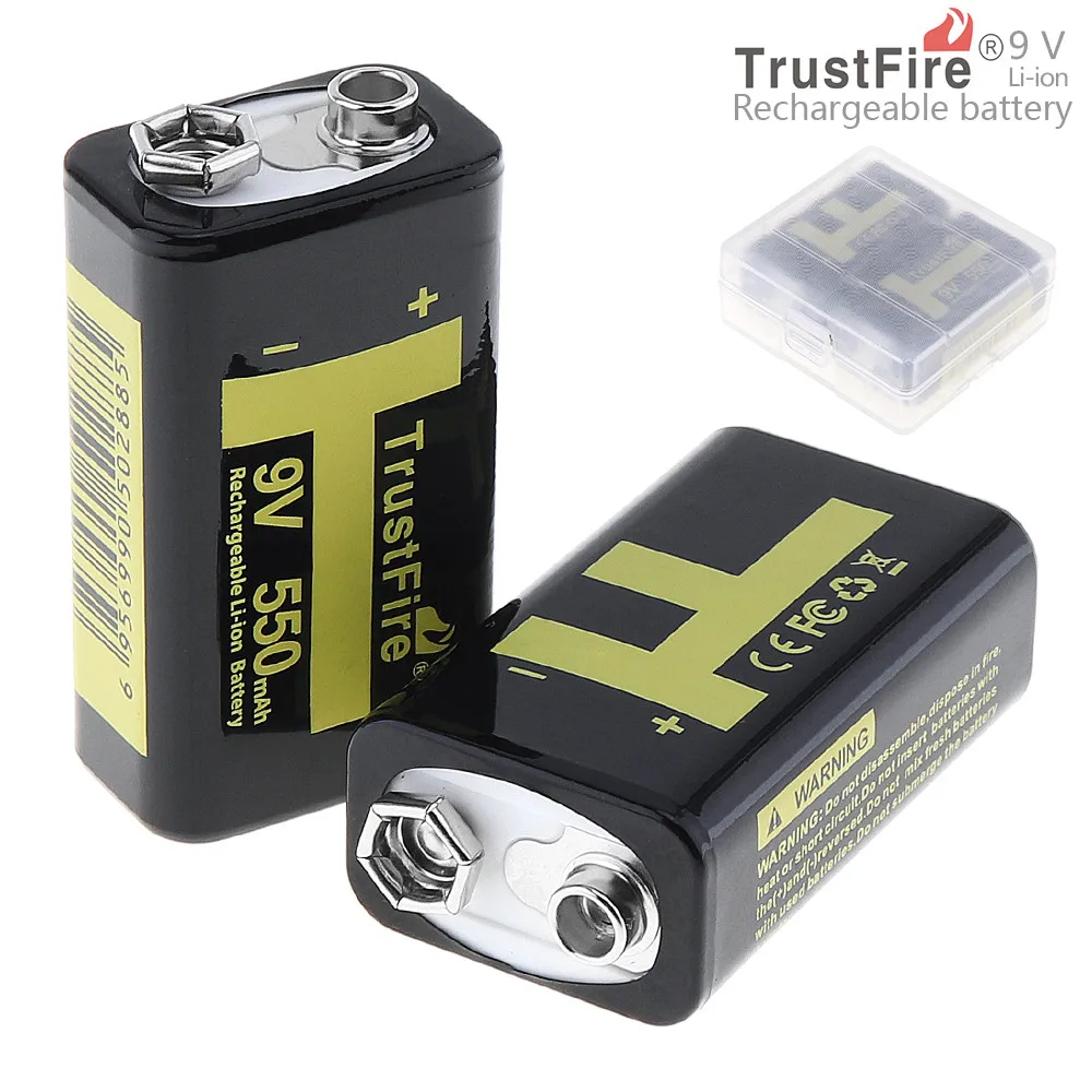 Achat 2 pcs TrustFire 550 mAh 9 V Li ion Rechargeable Batterie avec 3A Courant De Charge pour Multimètre Microphone Sans Fil D alarme