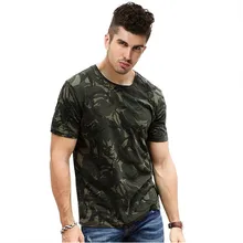 Summer Casual T Shirt Men Camouflage 100 Cotton Print Fashion Tshirt font b Slim b font
