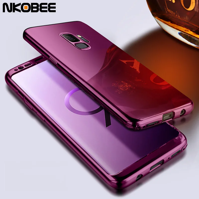 Nkobee 3 in1 Coque для Samsung Galaxy S9 S8 плюс S7 край Note8 крышка Экран Флим Для роскошный чехол 360