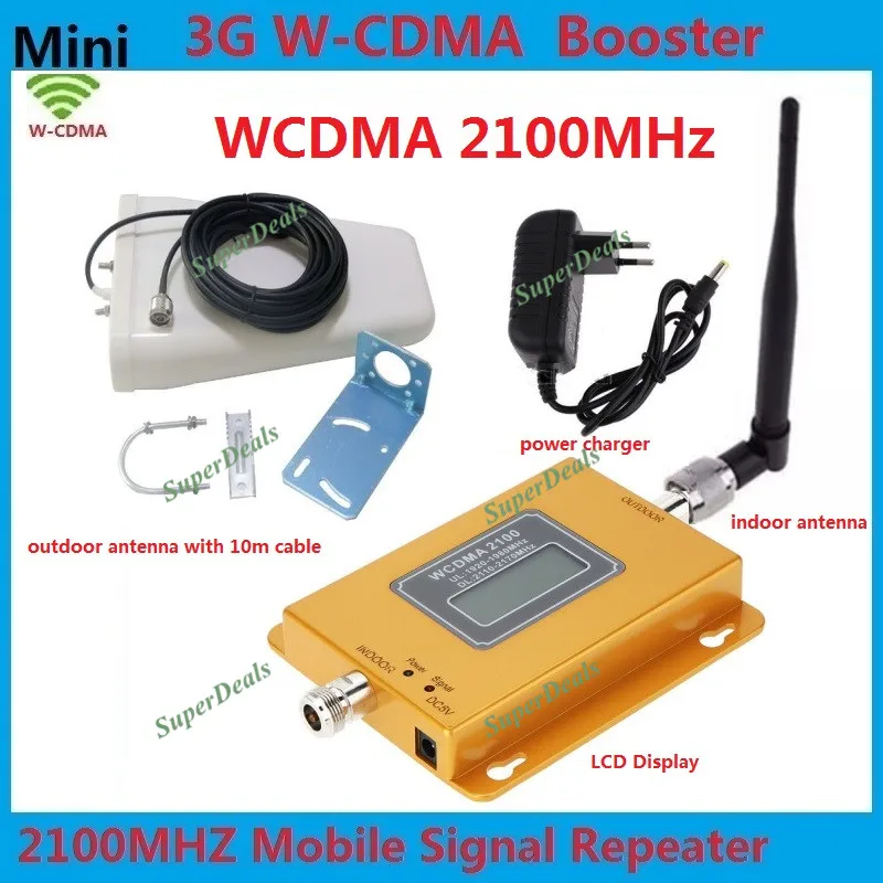 

LCD 3G Repeater LTE UMTS Mobile Phone Signal Repeater 2100 3G Cell Phone Signal Booster 2100MHz signal amplifier + 3G Antenna