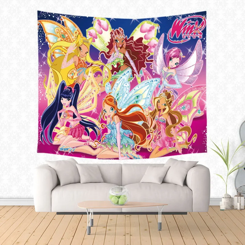 

Winx Club Pattern Tapestry Decorative Wall Hanging Carpet Bedding Outlet Door Curtain Textiles