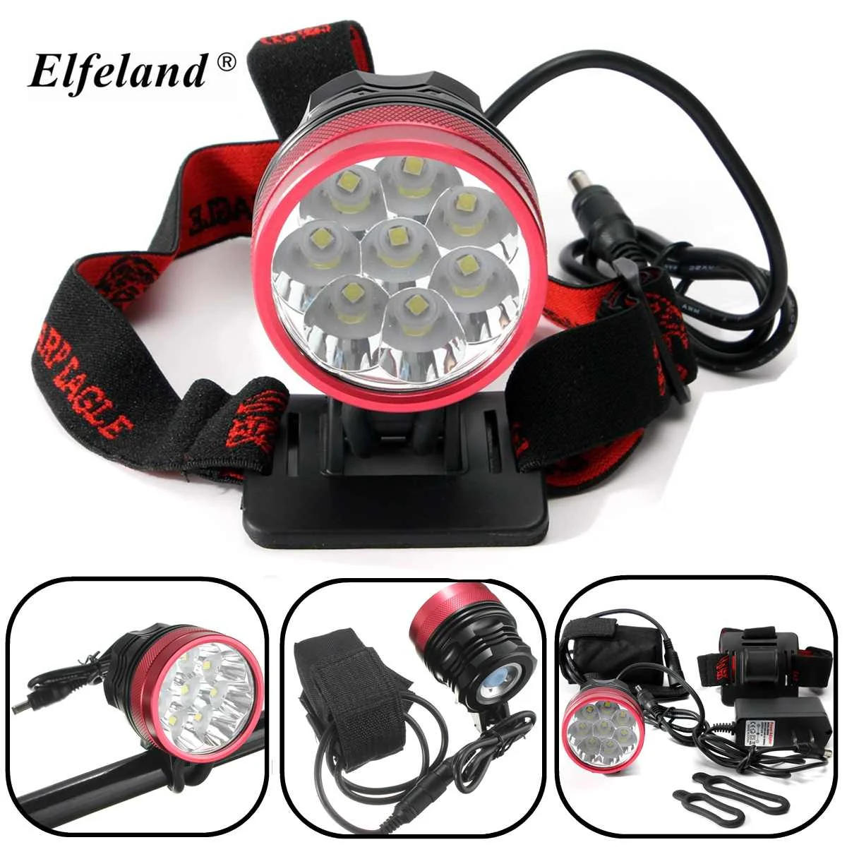 

8*T6 80000lm Smuxi headlamp head light 3 Mode headlight aluminum alloy for hunting cycling mountaineering camping