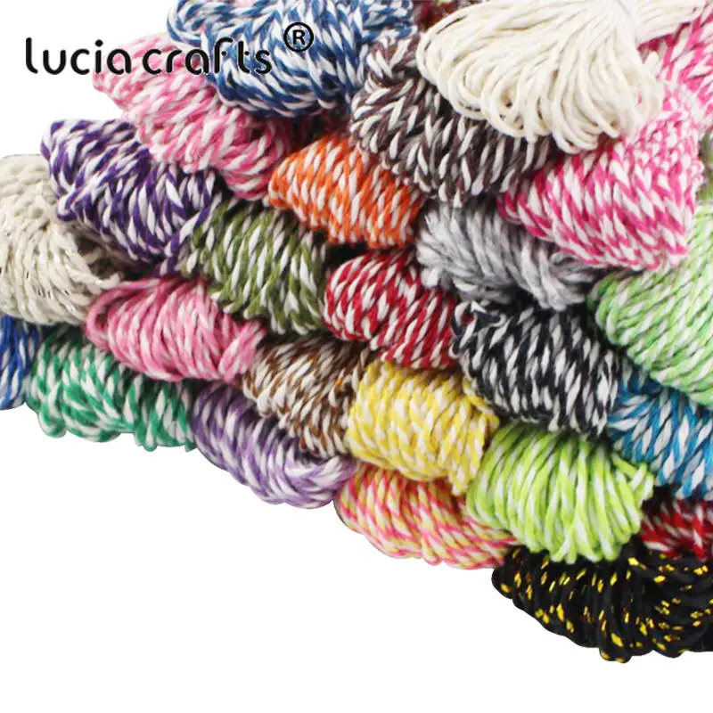 Lucia crafts распродажа! Двойной Цветной хлопковый шпагат для пекаря, хлопковые шнуры, нитка для шпагата, сделай сам, 10 м/упак. W0403