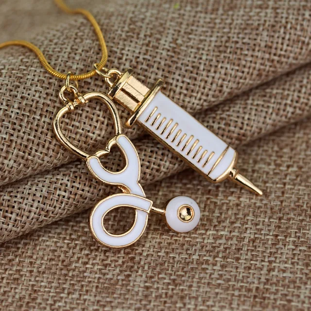 gold tone white enamel