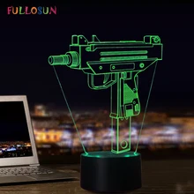 5 в USB СВЕТОДИОДНЫЙ светильник пистолет 3D настольная лампа 7 цветов 3D украшения огни как дети подарки на день рождения