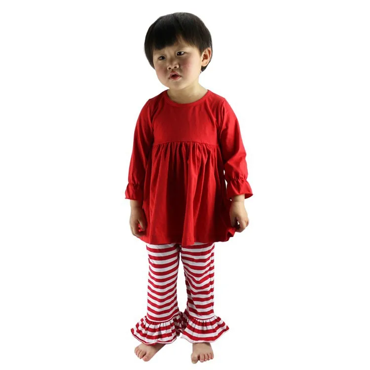Комплект хлопковой одежды с длинными рукавами для маленьких девочек детское однотонное плиссированное платье и комплекты со штанами с оборками детская одежда комплект одежды