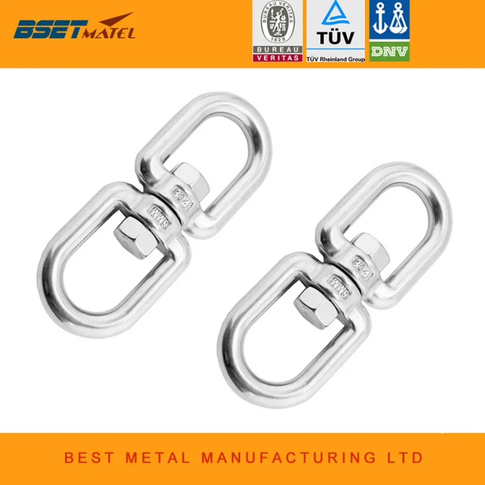 

2X 6mm Climing Accessory Stainless Steel Rotation Quick Hook Buckles Outdoor Rock Climbing Hiking Equipment Rotating Carabiner