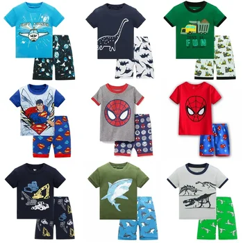 

2020 summer pijamas short sleeve Batman 100%cotton boys sleepwear Train kids pyjama children baby boys pajamas