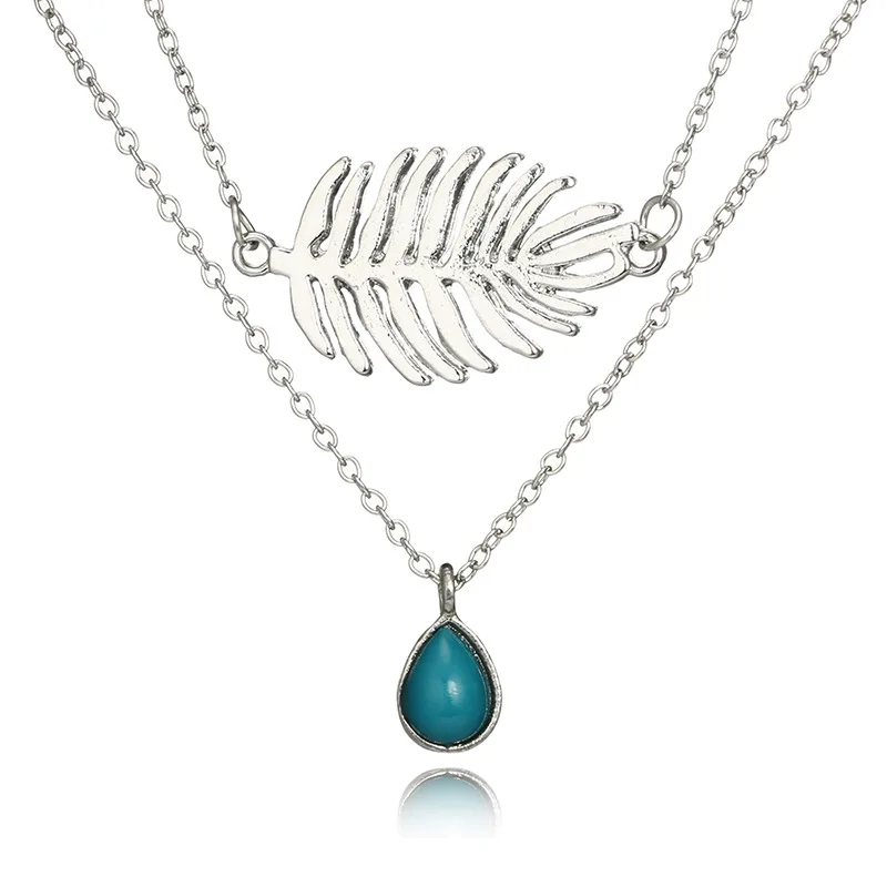 RscvonM горячее модное сердечко серебряного цвета многослойное ожерелье с кисточками s чокер с бусинами перо колье с подвесками Femme