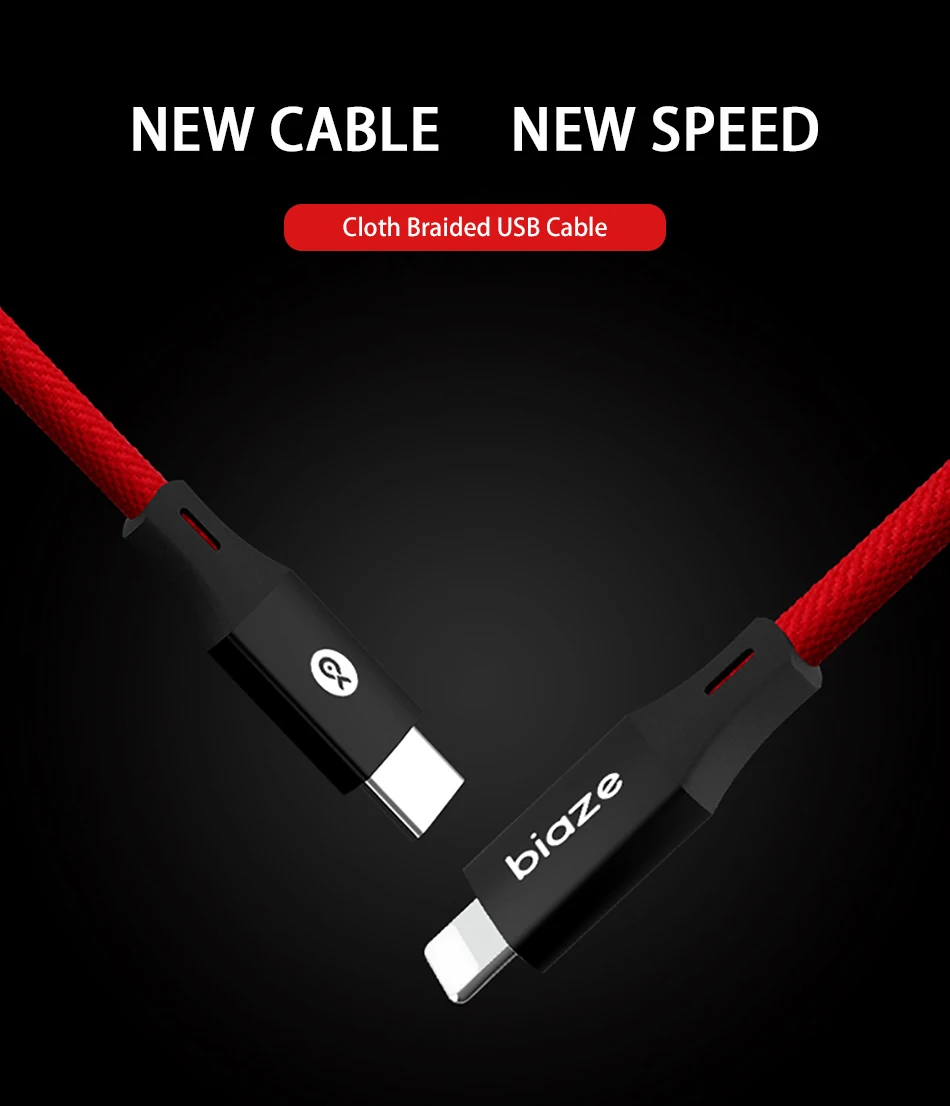 Кабель Biaze 1,2 м USB PD type C PD, кабель для быстрой зарядки мобильного телефона, зарядный провод для iPhone X XS 8 7 Plus, USB C, кабели для синхронизации данных