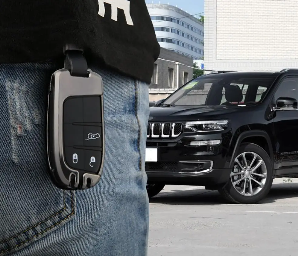 Чехол для ключей из оцинкованного сплава цепь Jeep Grand Cherokee Compass Patriot Renegade Dodge Challenger