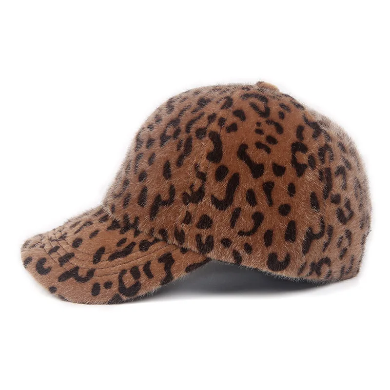 New Arrival Winter Baseball Cap Women Leopard print Wool Parent-child Caps child Snapback kids hat hip hop