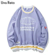Una Reta/фиолетовый свитер с принтом; Новинка; Модный осенний пуловер в стиле хип-хоп с длинными рукавами; мужской спортивный костюм; Harajuku; уличная толстовка с капюшоном