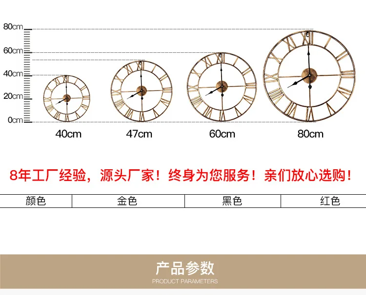 Северная Европа краткие креативные настенные часы с римскими цифрами Ретро железные часы антикварные Klok горячая Распродажа настенные часы для украшения дома