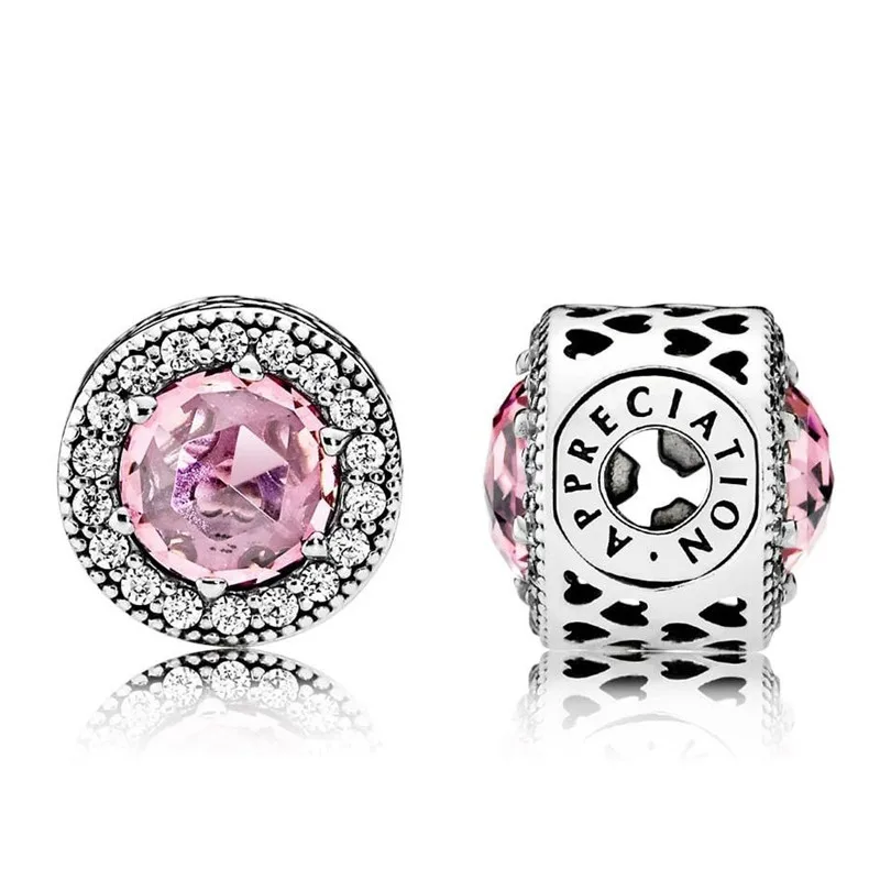 

APPRECIATION CZ Charm Beads 100% 925 Sterling Silver Fits Original pandora Essence Collection Bracelets DIY Jewelry