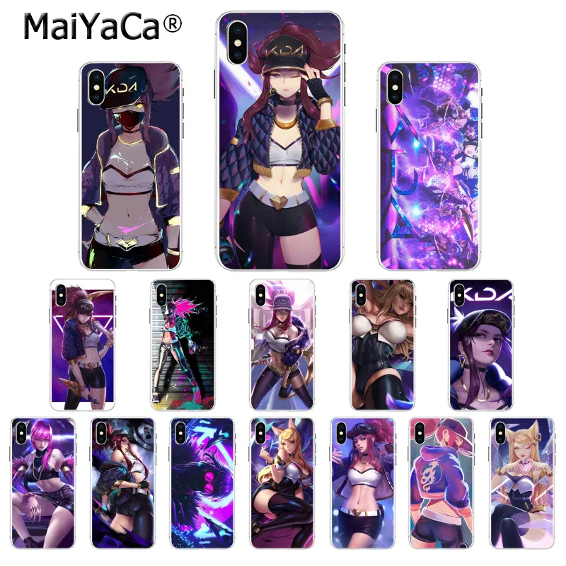 Мягкий прозрачный силиконовый чехол MaiYaCa kda league of legends из ТПУ для iPhone 8 7 6 6S Plus 5 SE XR X